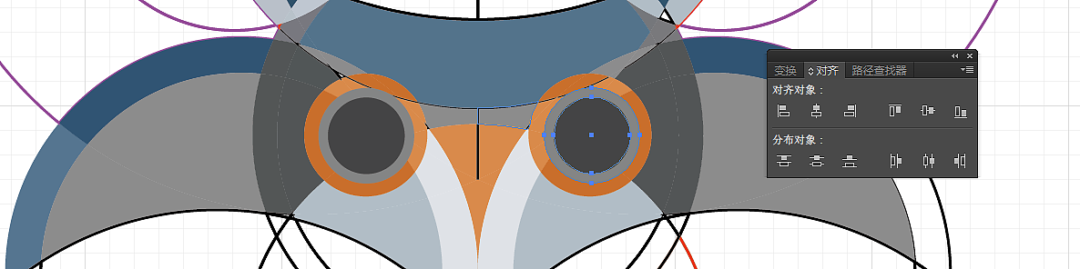 【新手教程】如何创建一个猫头鹰字符使用Adobe Illustrator的圆形网格