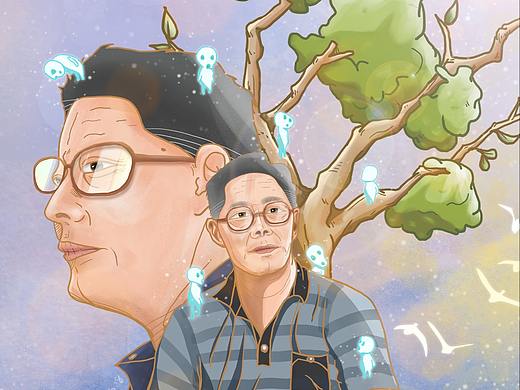 父亲节第一次给老爸画人像