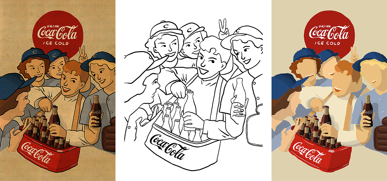 Coca Cola | 插画练习（图ZMTIyNTkzNjgw） - 创作习作 - 站酷设计师JOJOOJOJO原创素材 - 站酷ZCOOL