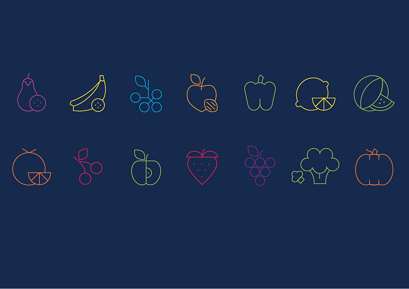 临摹-水果剪影图标