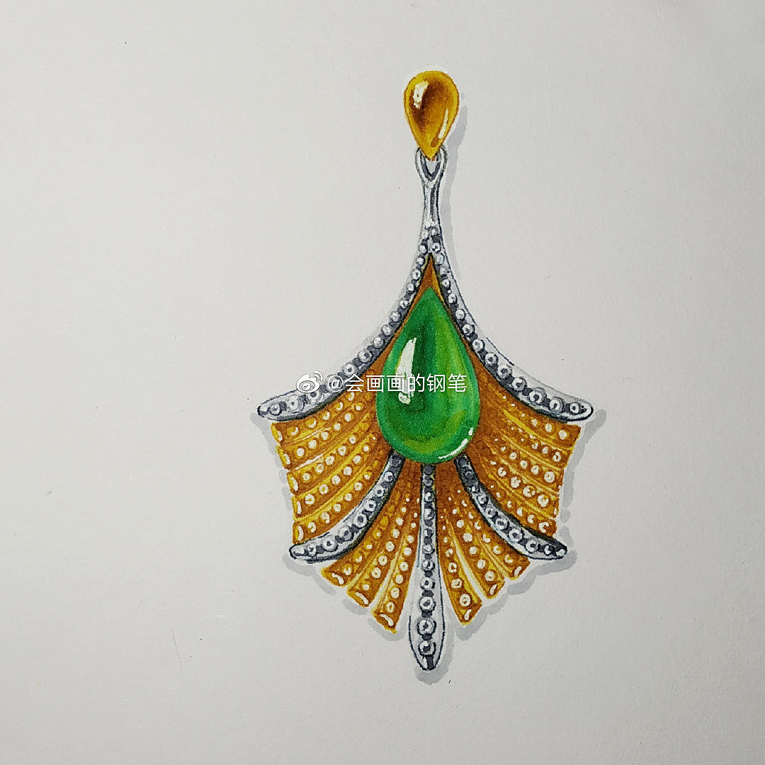 珠宝手绘 自然植物系列|手工艺|首饰设计|画画使我快乐_原创作品-站酷