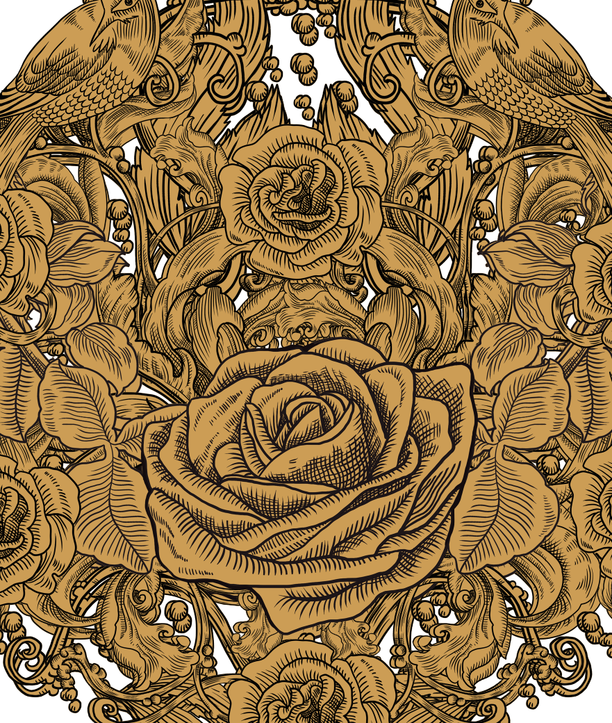 矢量黑白花纹设计杂图