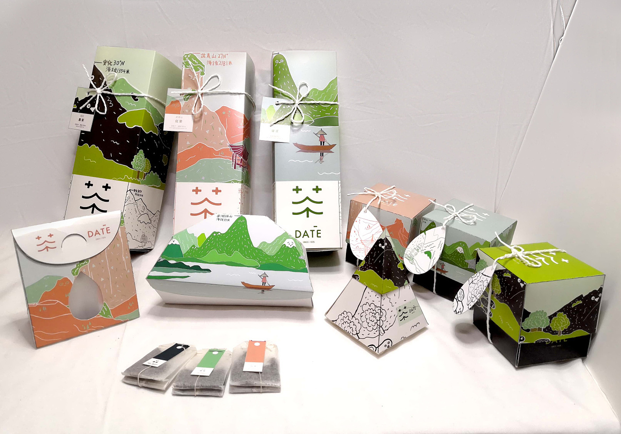 茶包装设计手绘插画