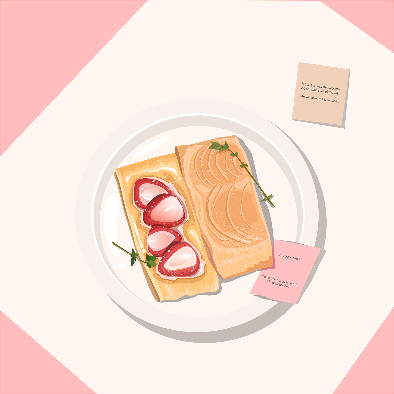 ai美食系列插画