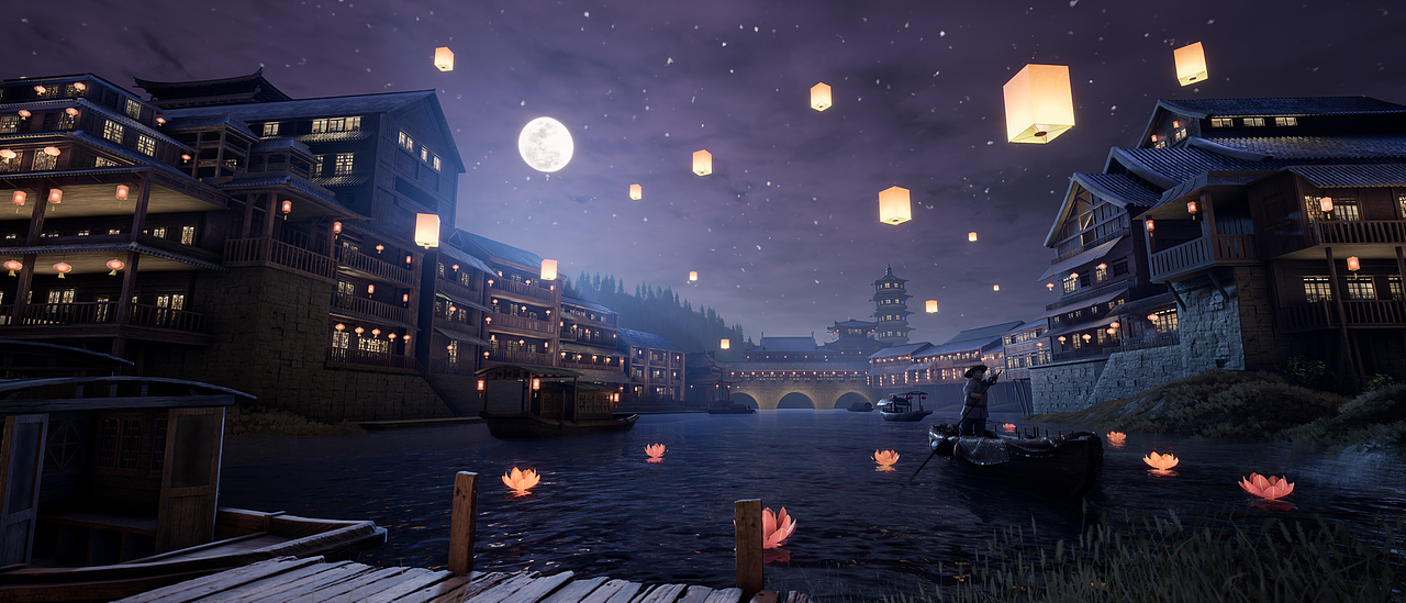 ue4 凤凰古城 古风场景