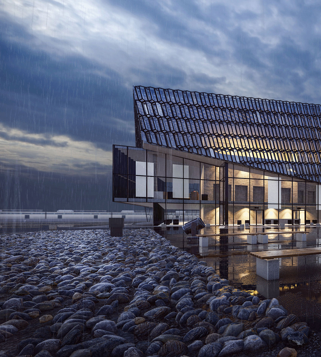 lceland harper hall 建筑表现