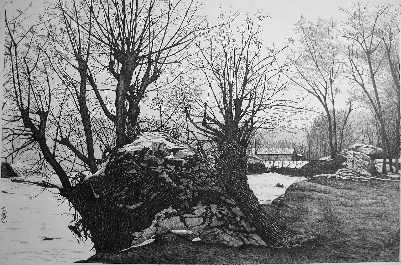 钢笔画雪景（图ZMjYzNDY3OTI=） - 绘画 - 站酷设计师loong_原创素材 - 站酷ZCOOL