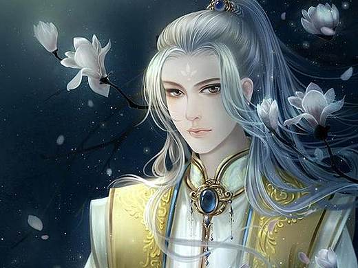 商业插画，古风美男