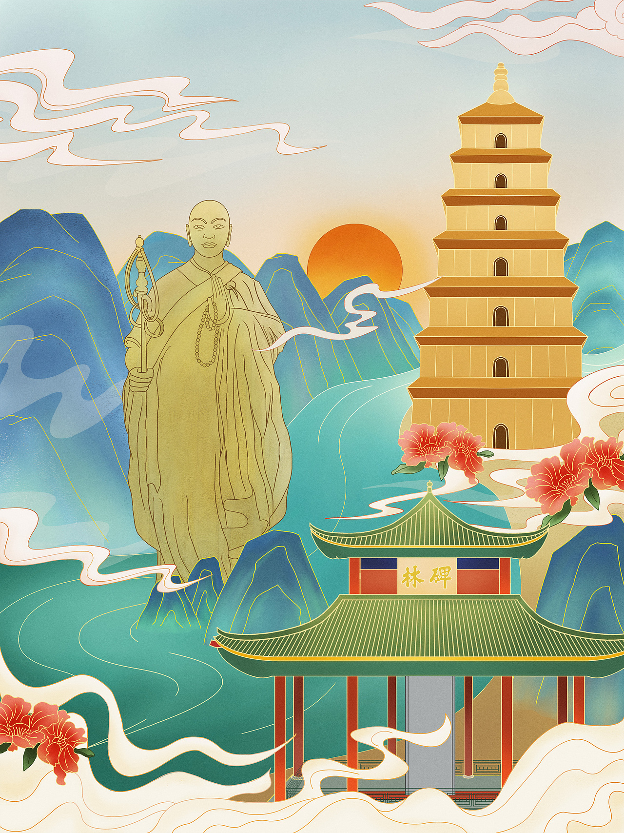 城市国潮插画（图ZMjY0OTQ1NDI0） - 创作习作 - 站酷设计师画画的晏砚原创素材 - 站酷ZCOOL