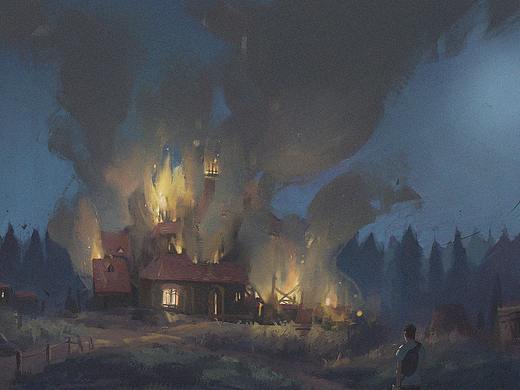 燃燒的房子（個人主頁-ZNTI5OTU0MjQ=） - 概念設(shè)定 - 站酷設(shè)計師畫畫的小羔羊原創(chuàng)素材 - 站酷ZCOOL