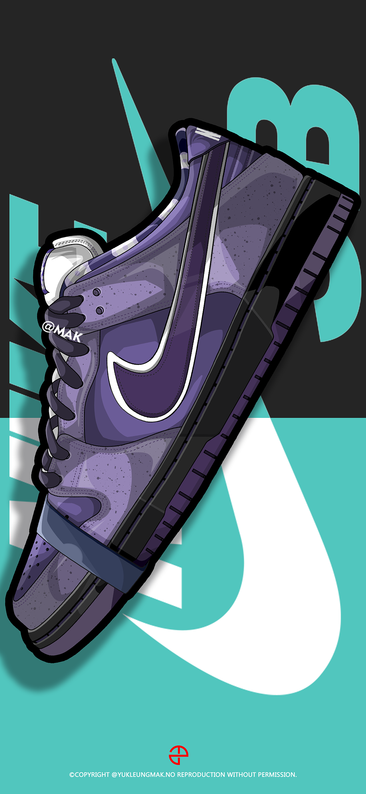 conceptsxdunksb紫龙虾球鞋插画