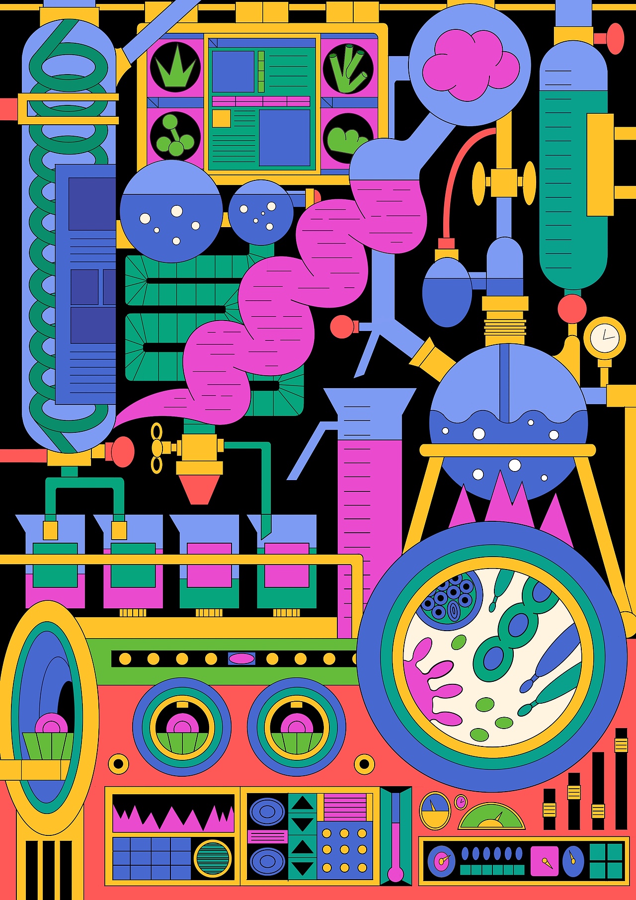 垃圾儿童制造工厂/junk kids factory|插画|艺术插画|杜老皮_原创作品