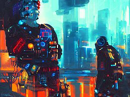 #AI創(chuàng)作實驗室#天空人賽博朋克