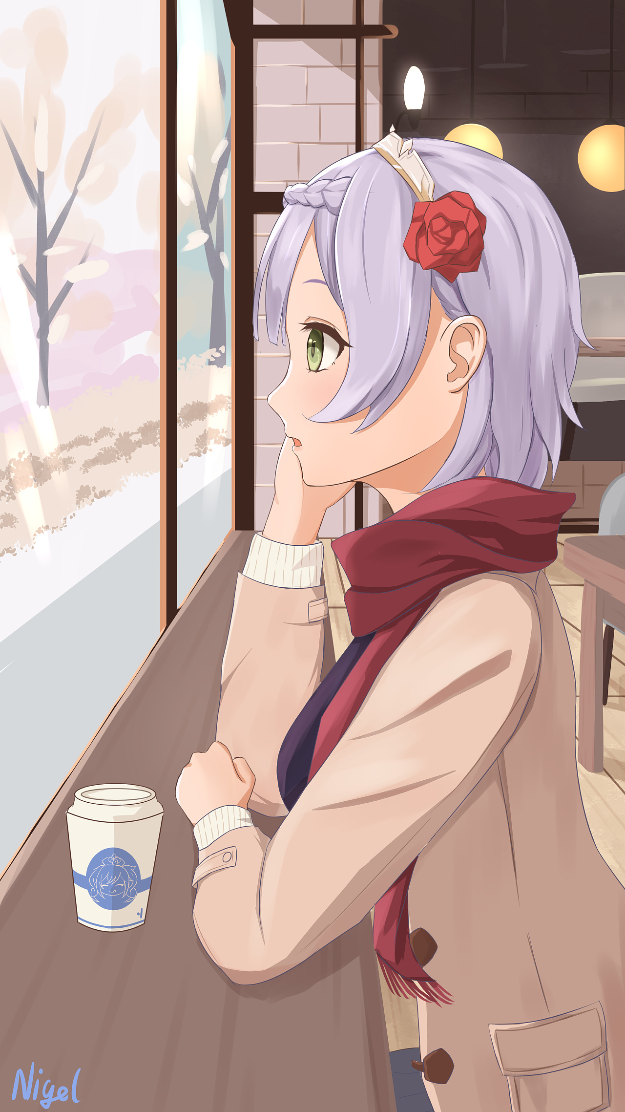 【原神同人】诺艾尔|插画|创作习作|奈莉娅鹿夫斯基 - 原创作品