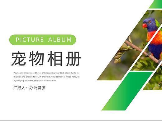 创意可爱卡通宠物相册PPT模板
