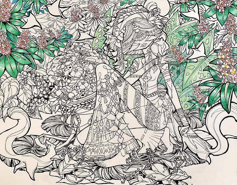 马克笔装饰画+过程（纸绘）（图ZMzQ5NDYxMjk2） - 绘画 - 站酷设计师YYZMI原创素材 - 站酷ZCOOL