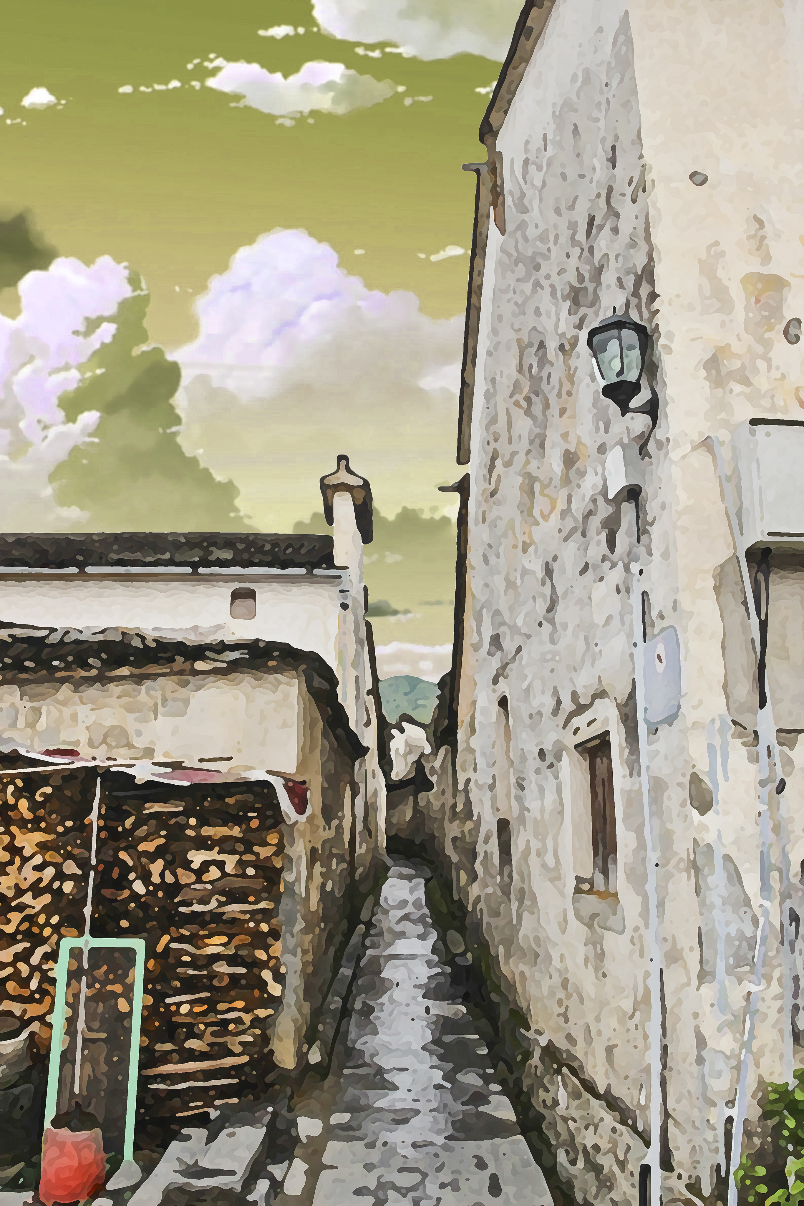 皖南 西递 宏村 古建筑照片用ps处理成动漫,手绘,水彩等效果!