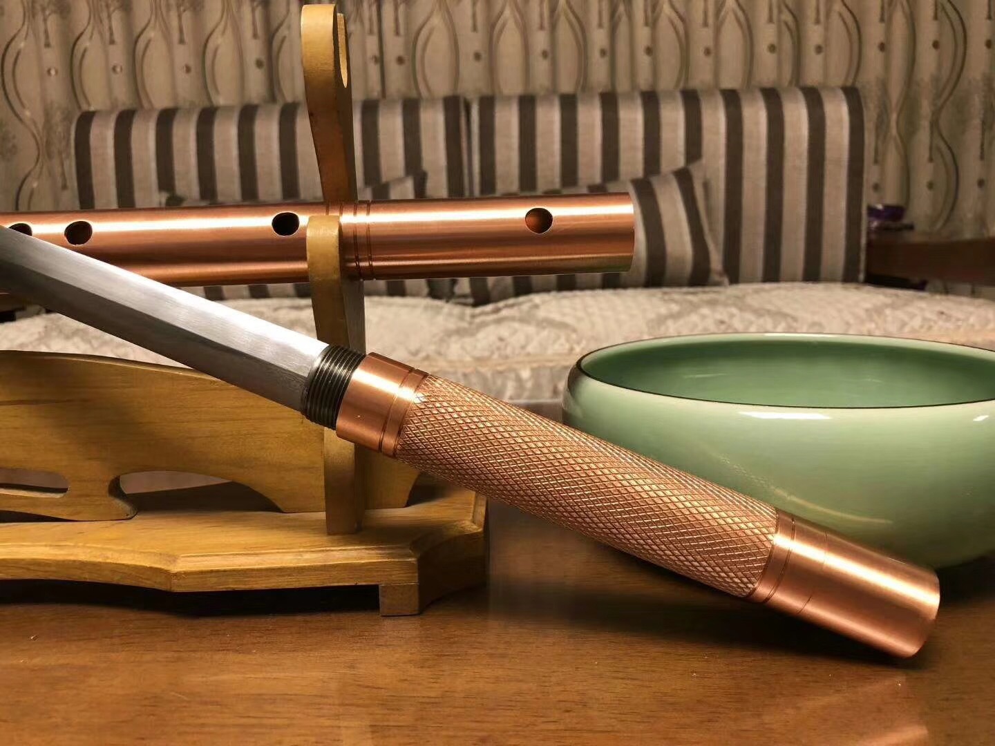 新款紫铜笛子剑可吹响