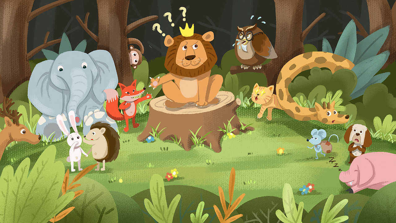 动物王国开大会（图ZMjg2OTczNjgw） - 儿童插画 - 站酷设计师古人诗_原创素材 - 站酷ZCOOL