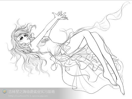 ※原创CG★星海动漫★水中霓裳 线稿截图