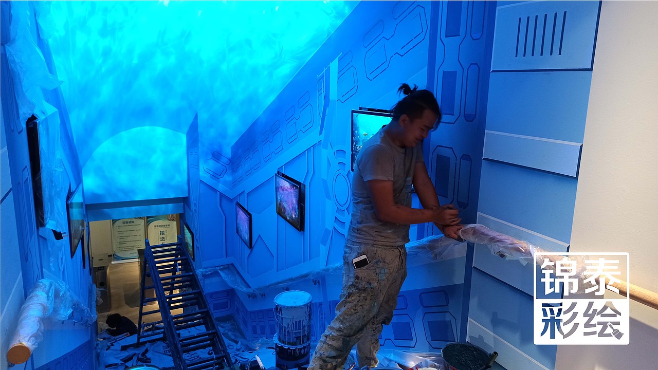 昆明墙体彩绘/昆明星耀温泉酒店主题过道墙体彩绘（图ZMjMyNDA3MTI4） - 其他手工艺 - 站酷设计师云南锦泰彩绘原创素材 - 站酷ZCOOL