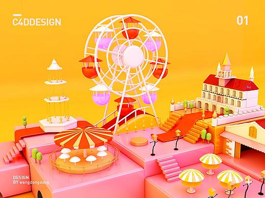 【C4D】游乐场（个人主页-ZMzAxMzE5MzY=） - 场景 - 站酷设计师Minerva薰原创素材 - 站酷ZCOOL
