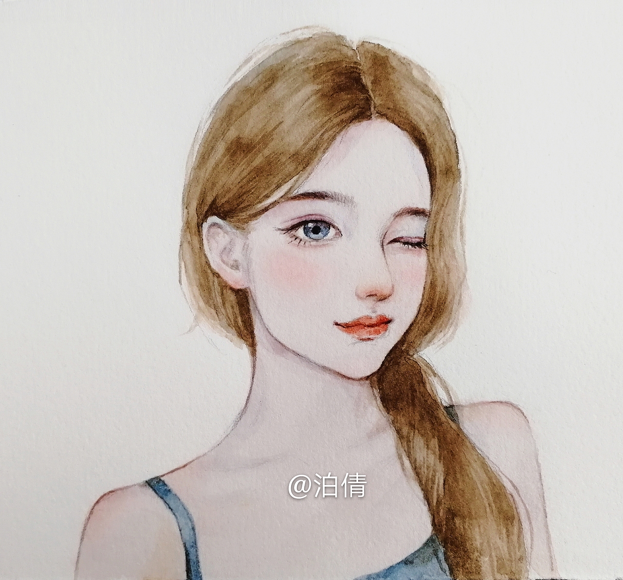 水彩女生头像（图ZMTg4NDA3OTQ4） - 创作习作 - 站酷设计师泊倩原创素材 - 站酷ZCOOL