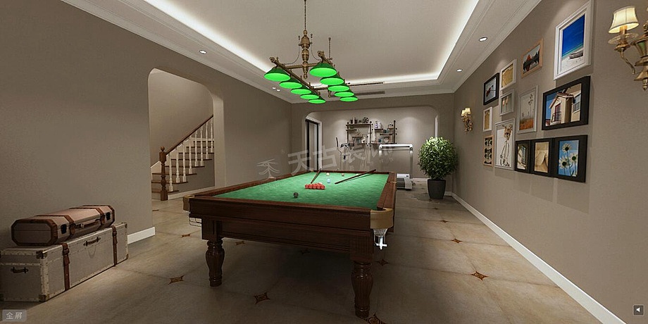 东原旭辉江山樾装修,美式风格叠拼别墅设计,天古装饰