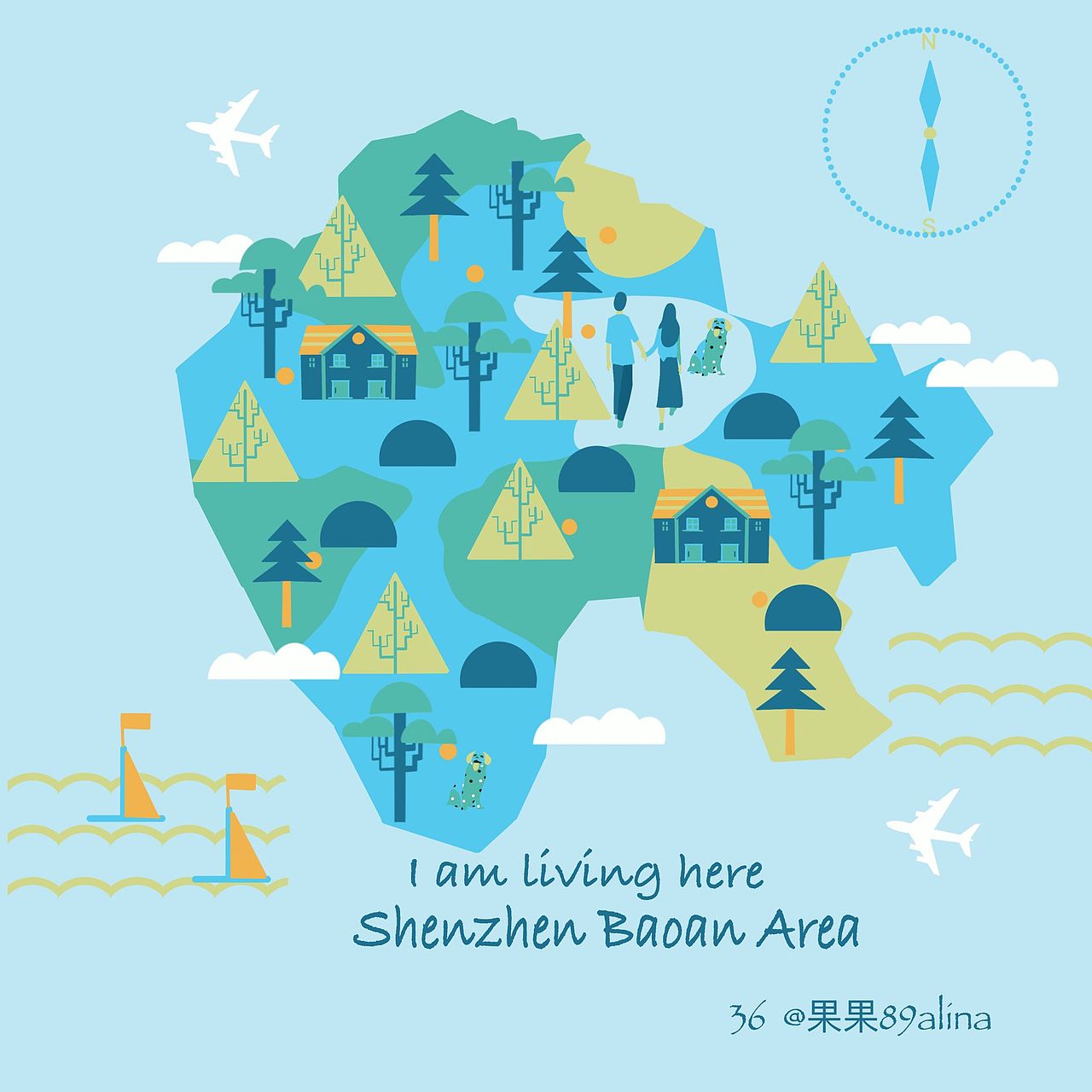 扁平风地图（图ZMTg3ODY5ODY0） - 商业插画 - 站酷设计师果果89原创素材 - 站酷ZCOOL