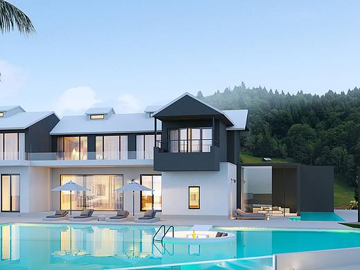 近期的民宿 别墅外立面表现