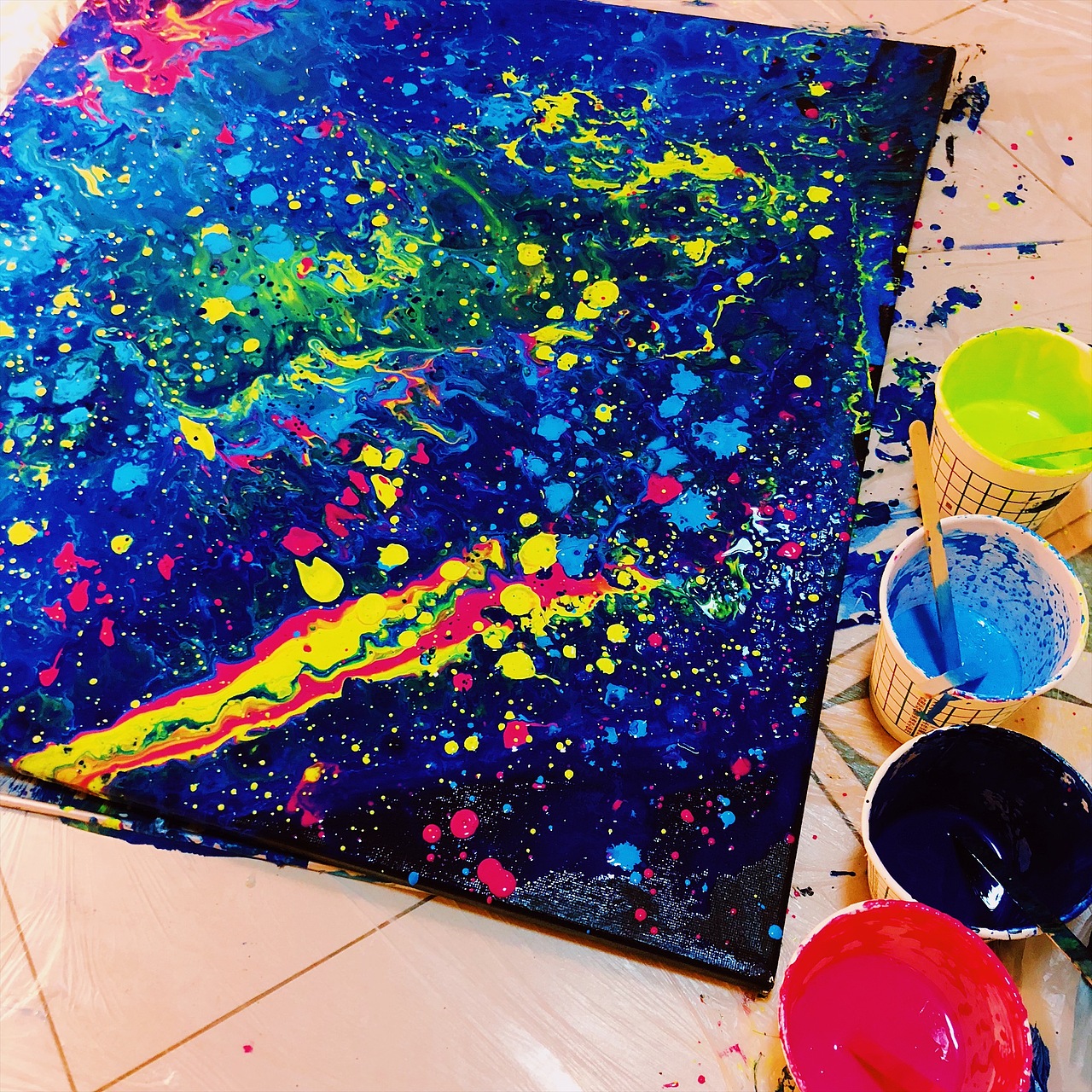 流体画pouringpainting的尝试panny第三篇星空