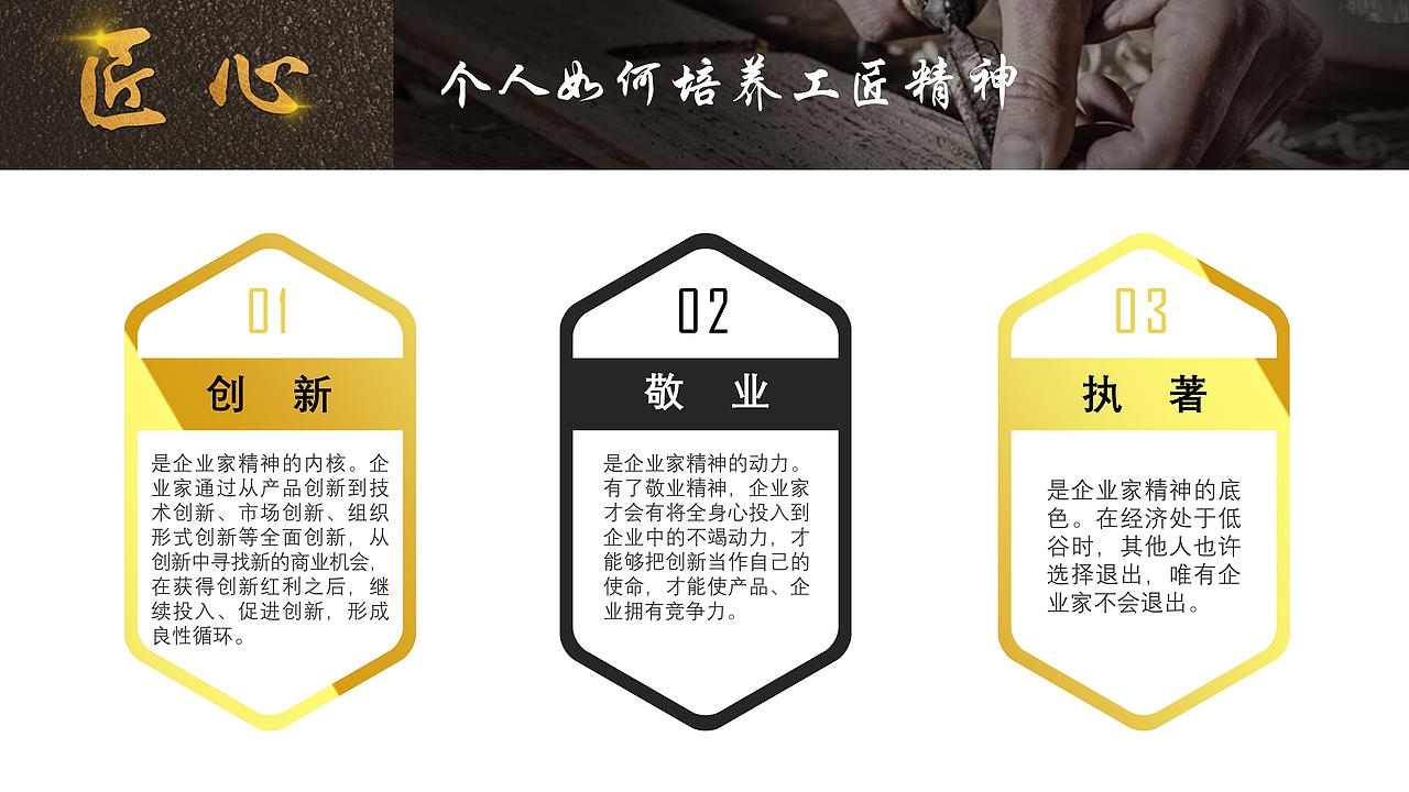 匠人精神传承企业年终工作总结汇报PPT模板