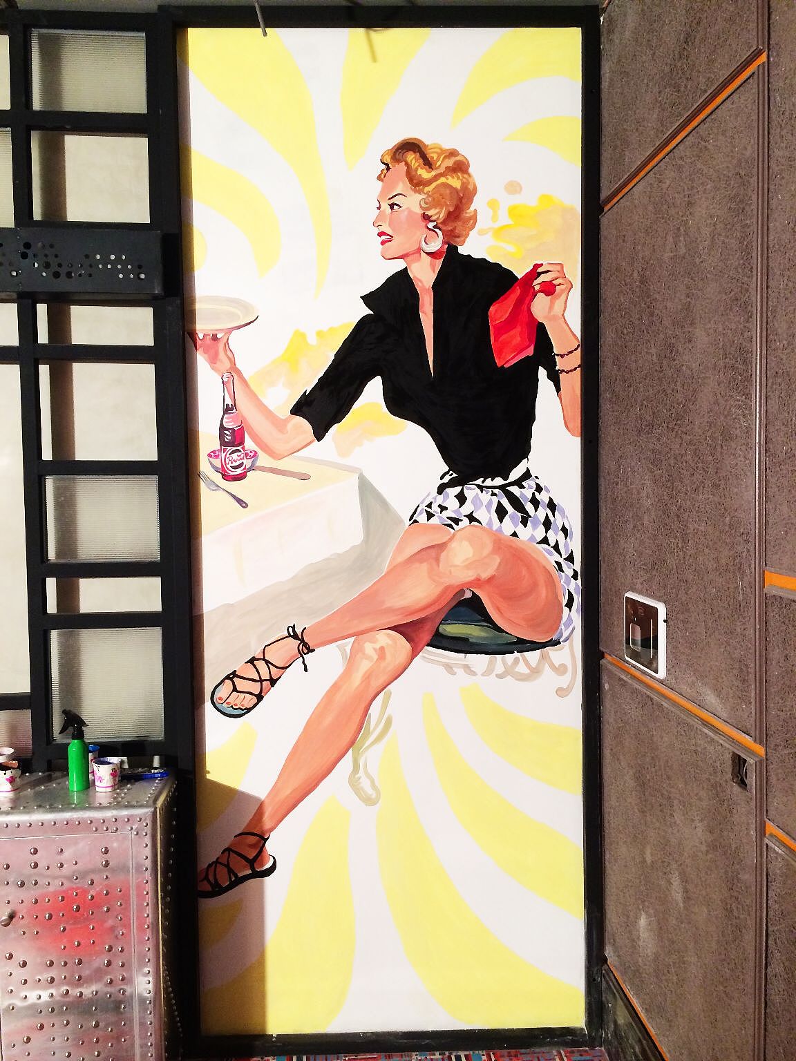 复古旧海报风格墙绘