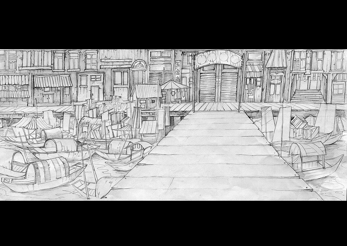 大三时候给动画场景做的设定稿