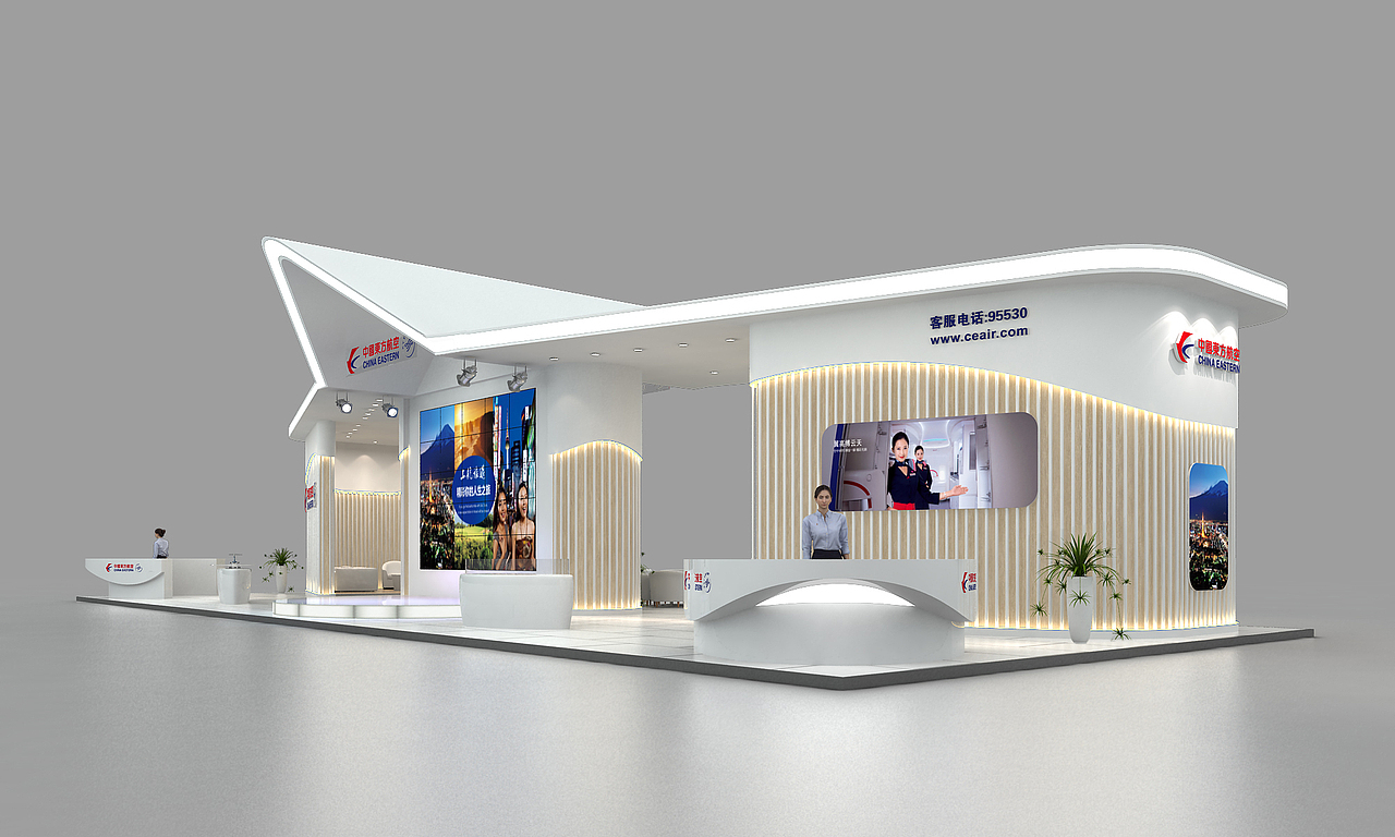东方航空展台作品（图ZMjQ1OTI2MzMy） - 建筑/空间 - 站酷设计师zito设计原创素材 - 站酷ZCOOL