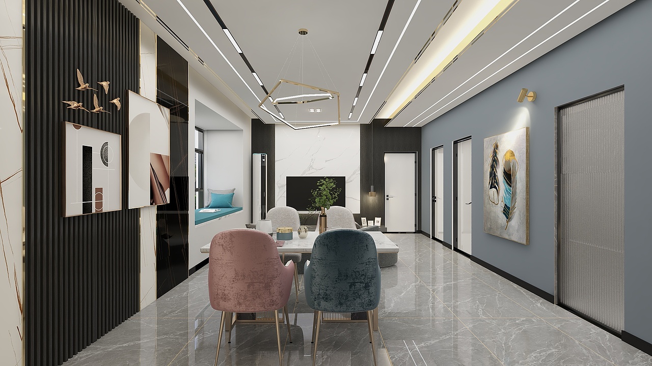 四川成都华汇天地(100平方现代轻奢三居室)