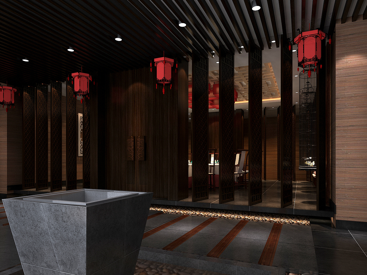 大型中式餐厅设计（图ZNDk5NDY2MjA=） - 家装设计 - 站酷设计师张璞原创素材 - 站酷ZCOOL