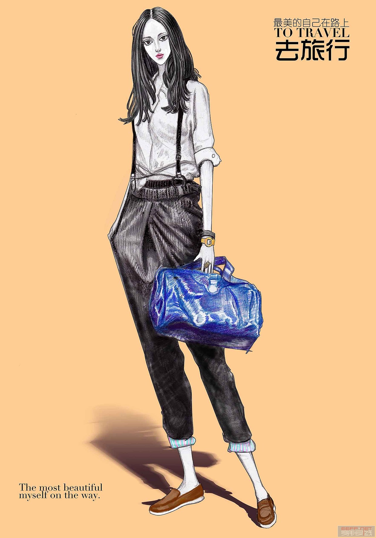 时装插画（图ZMjc2OTAzODQ=） - 休闲/流行服饰 - 站酷设计师倾轻松原创素材 - 站酷ZCOOL