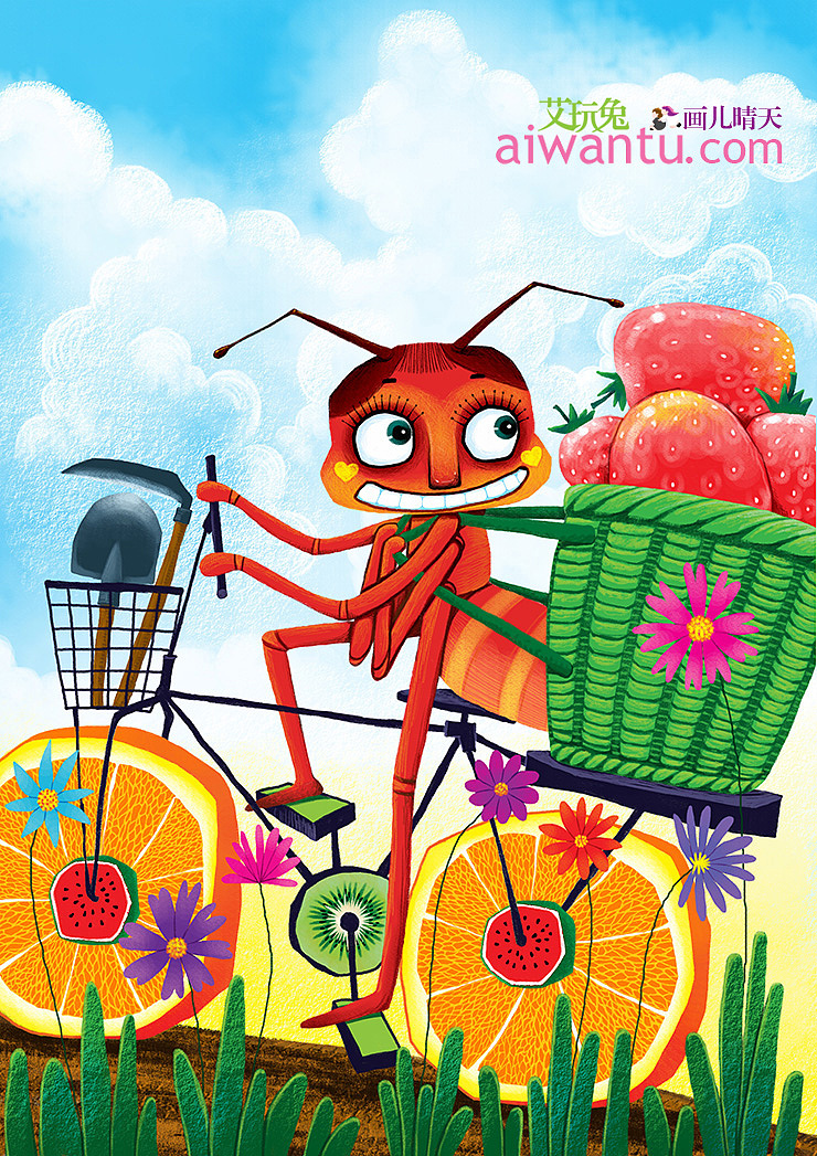 画儿晴天儿童插画动物插画系列(4副)