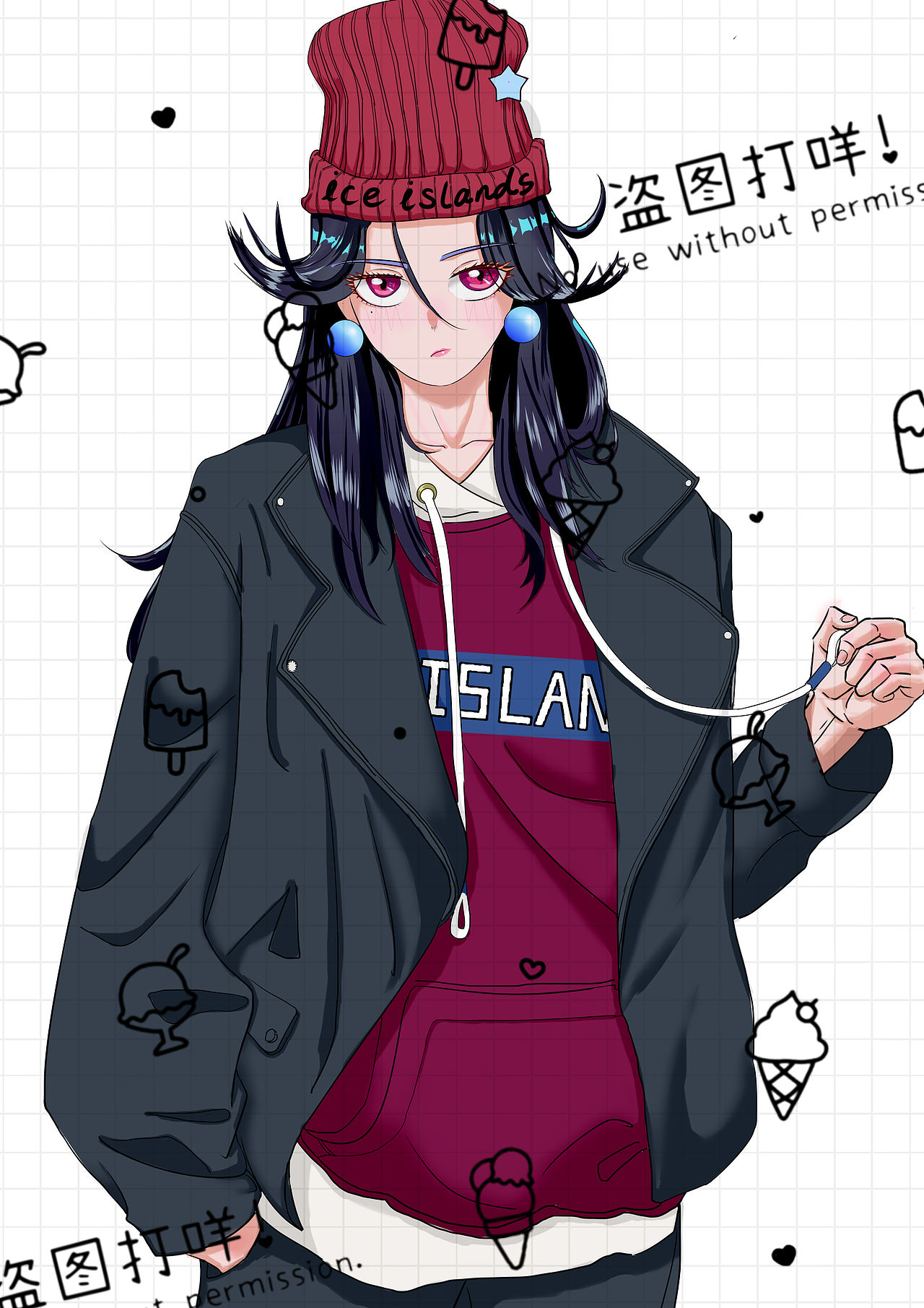 拽拽帽子姐（图ZMjg1MTAzOTIw） - 创作习作 - 站酷设计师冰屿子原创素材 - 站酷ZCOOL