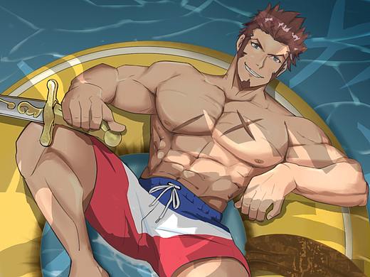 FGO同人，泳装拿皇（个人主页-ZNDEwMTkyMDQ=） - 商业插画 - 站酷设计师阿姆斯壮壮原创素材 - 站酷ZCOOL