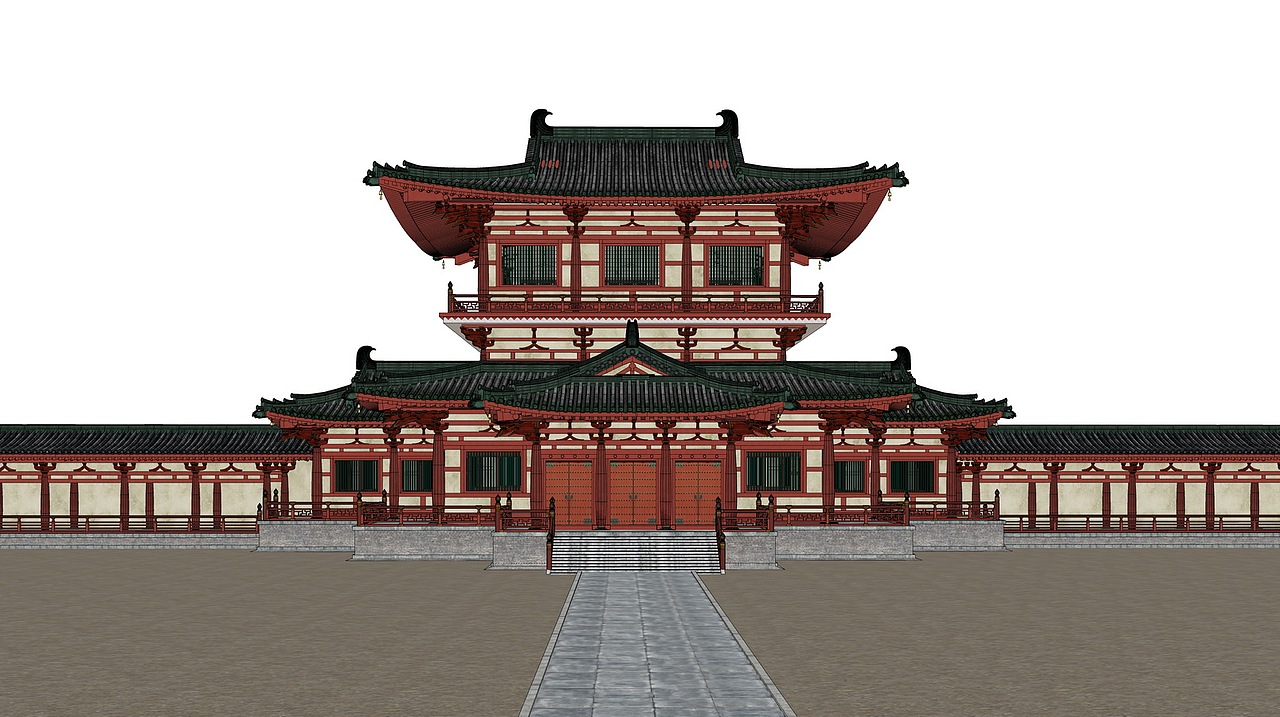 大明宫古建宫殿su模型下载|空间|建筑设计|素模网_原创作品-站酷zcool