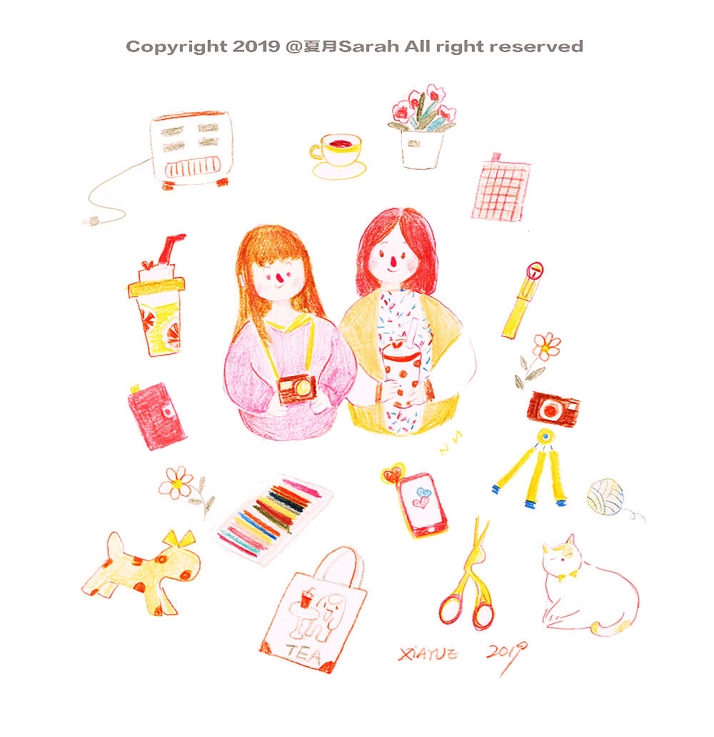 红鼻子彩铅简笔画VLOG（图ZMTUxMjAyMDI4） - 儿童插画 - 站酷设计师夏月sarah原创素材 - 站酷ZCOOL