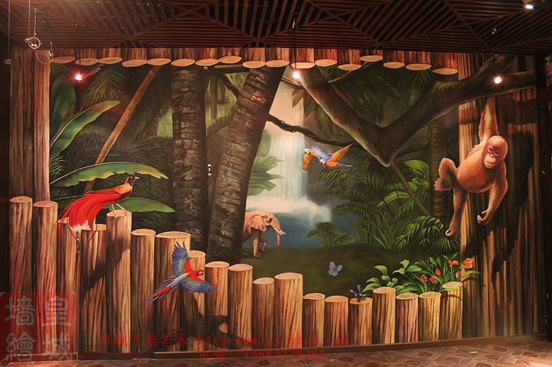 北京皇城手绘艺术部分墙面3d立体画作品北京3d立体画北京地面3d立体画