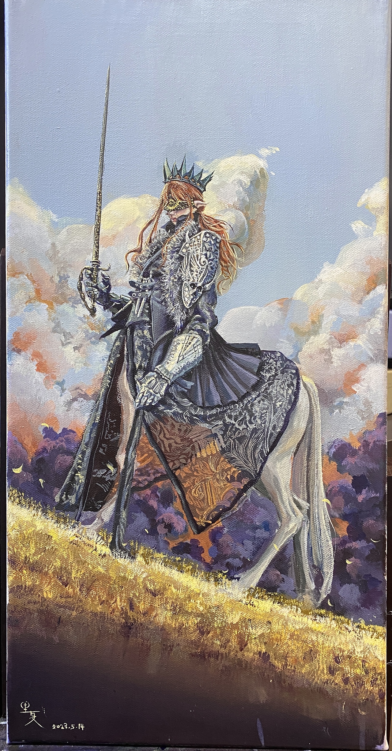 30x60丙烯练习，女人马骑士（图ZMzQwMjE0MjU2） - 艺术插画 - 站酷设计师Li夏原创素材 - 站酷ZCOOL