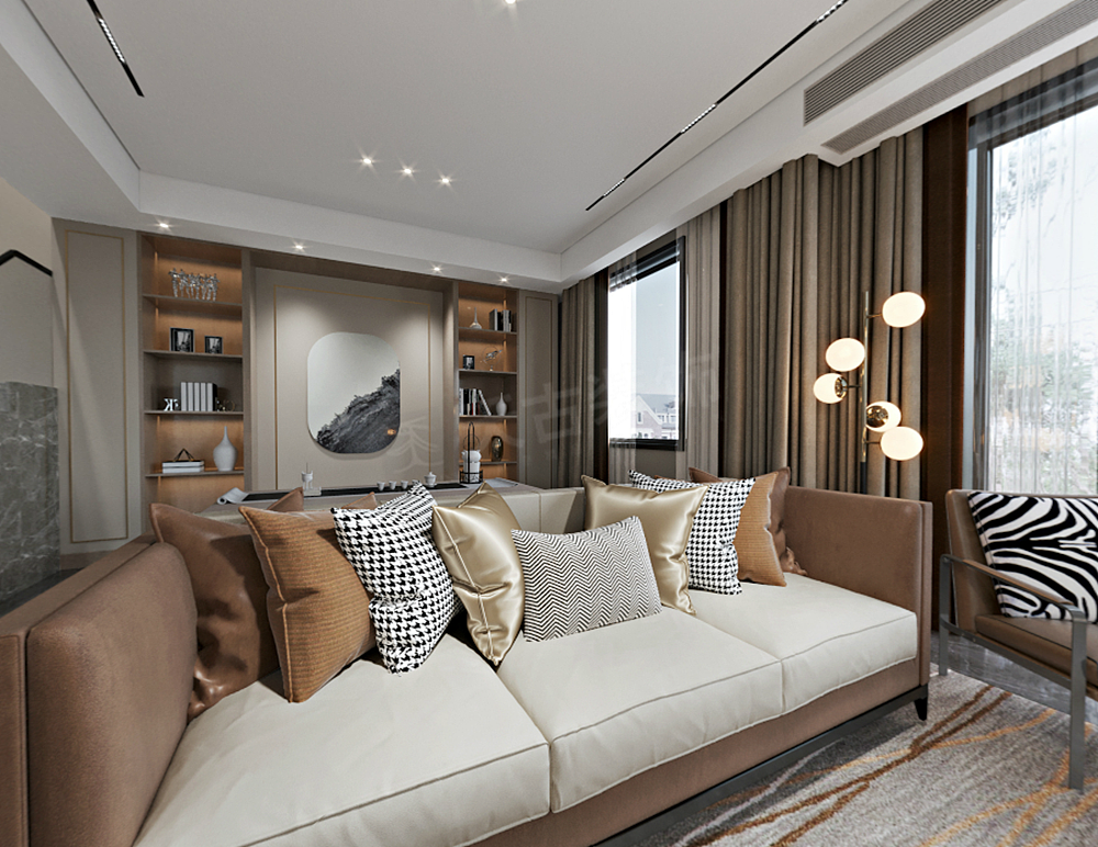 龙湖新江与城天越装修,联排别墅户型改造设计,现代轻奢