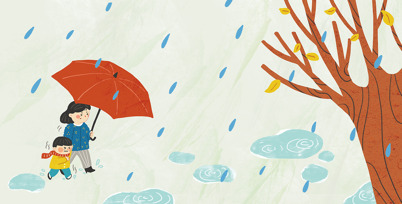 儿插绘本 下雨了（图ZMjMyNzMxNzc2） - 儿童插画 - 站酷设计师七个豆只原创素材 - 站酷ZCOOL