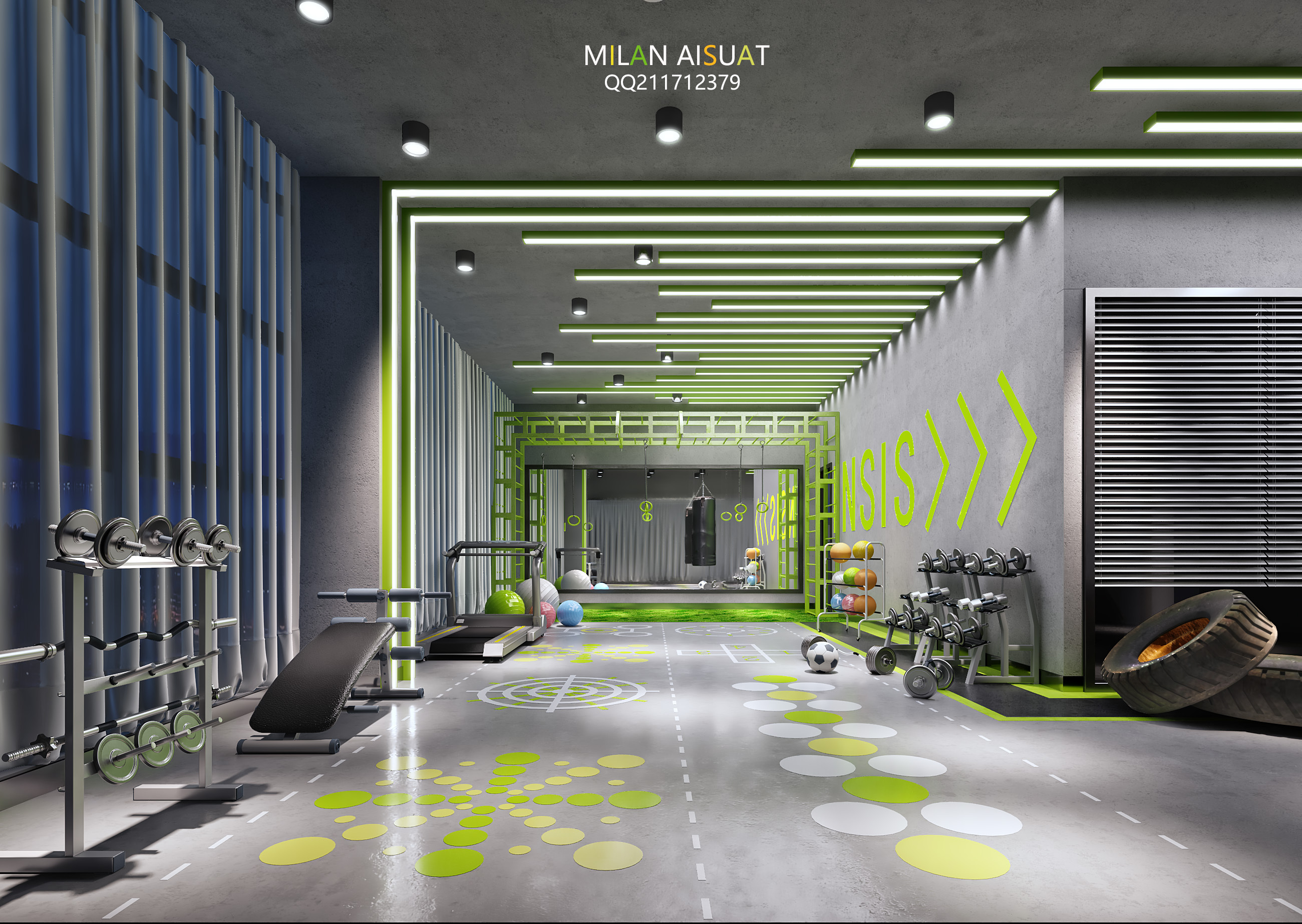 炫酷工业健身房|空间|家装设计|milan视觉派大新 - 原创作品 - 站酷