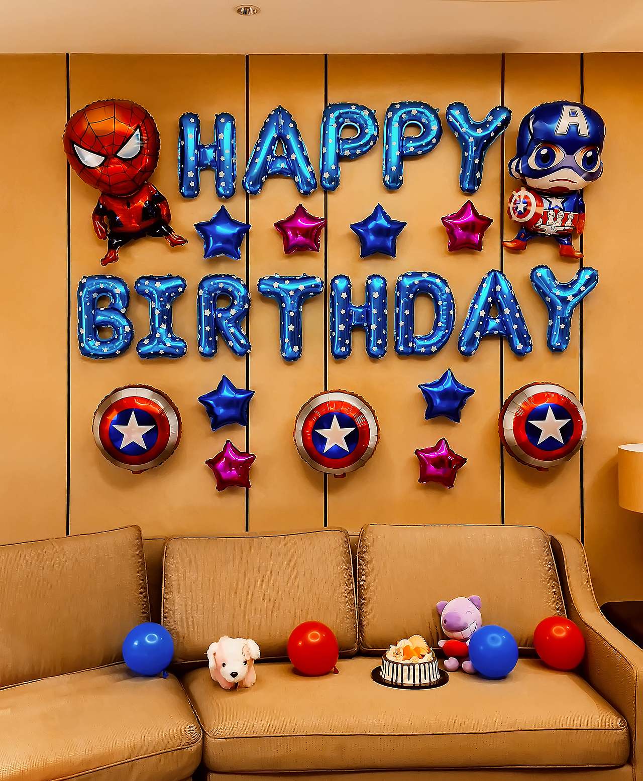 美国队长系列气球套餐拍照