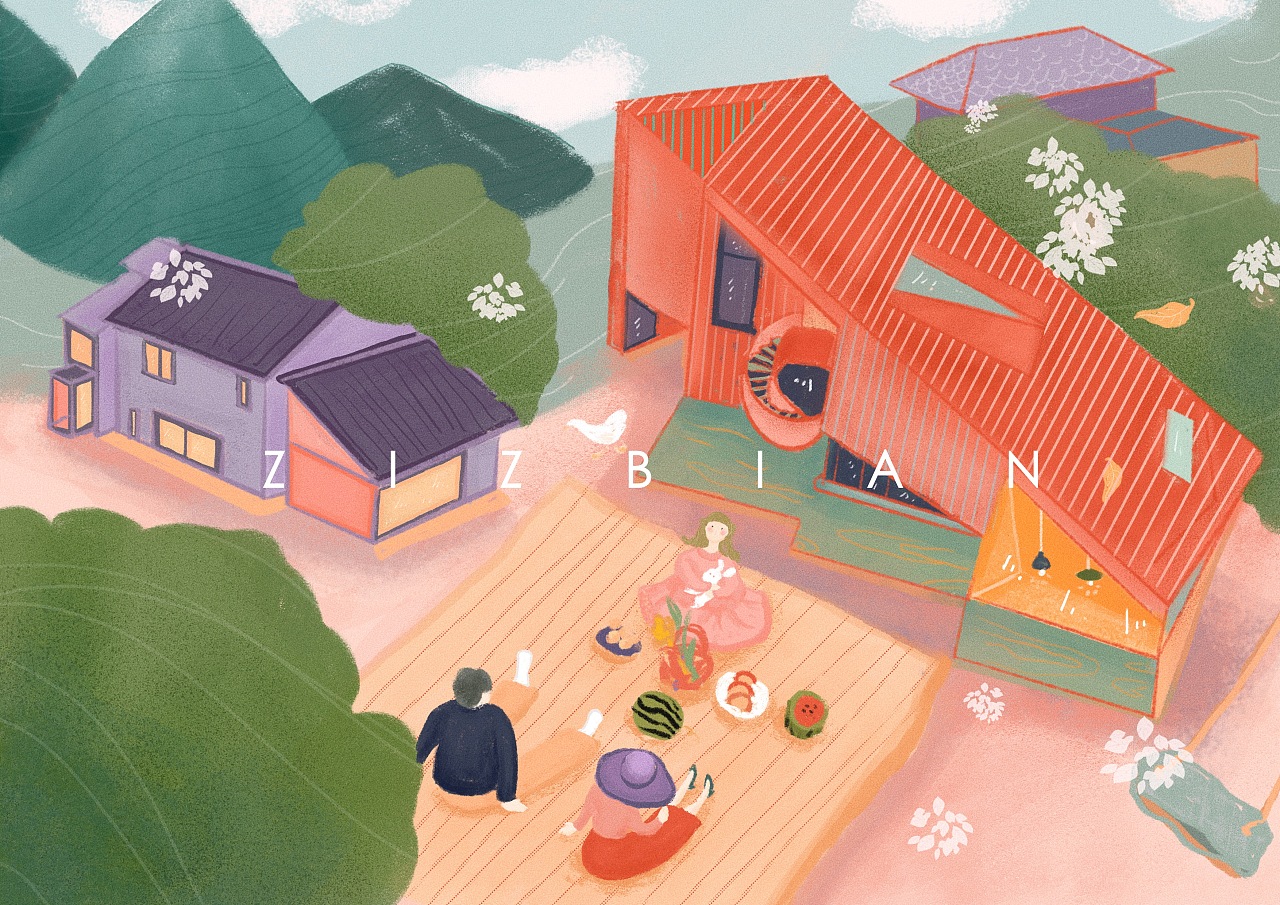 商业插画|民宿海报